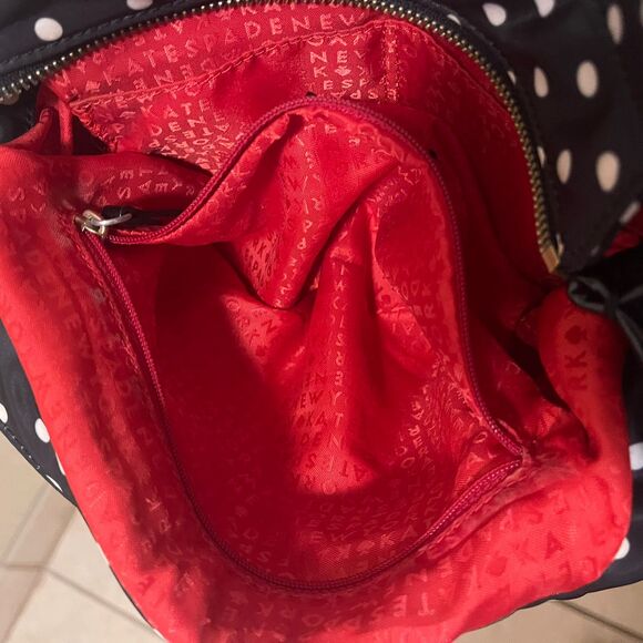 Vintage Kate Spade New York Black Polka Dot Shoulder Tote Bag Purse - Picture 8 of 9